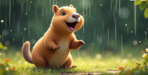 Capybara behavior in rain